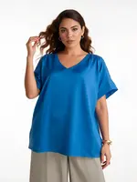 Ophilia Emma Satin Plain Blue