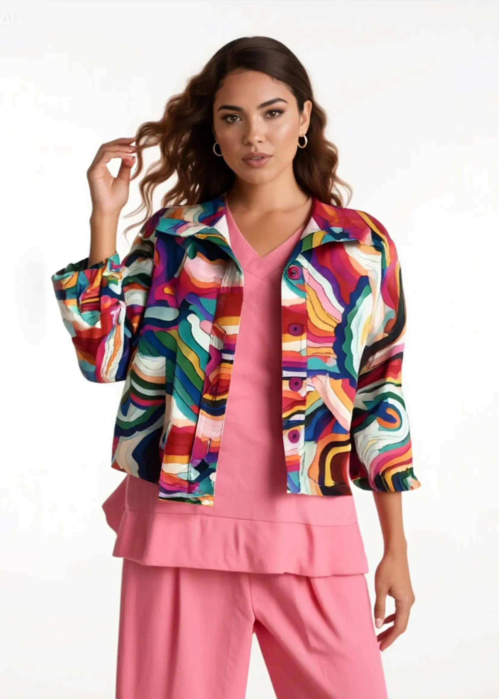 Ophilia Roma Cotton Waves Pink