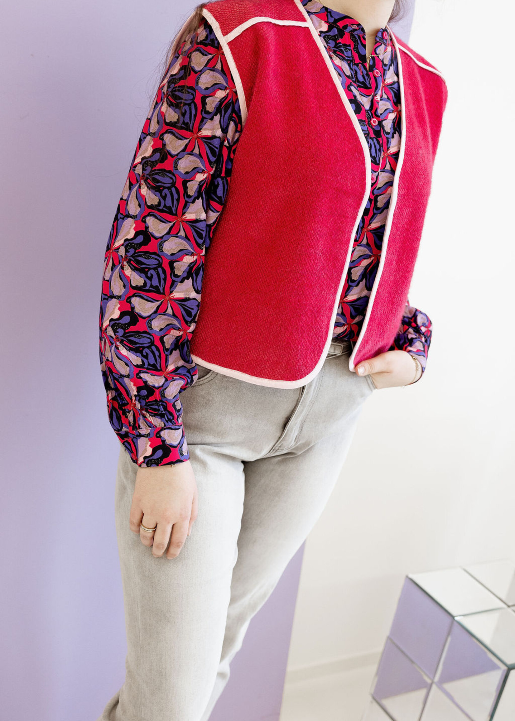 FLURESK Moa Gilet Berry Fuchsia