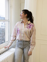 C&S The Label Landa Blouse Sand/Dusty Mauve