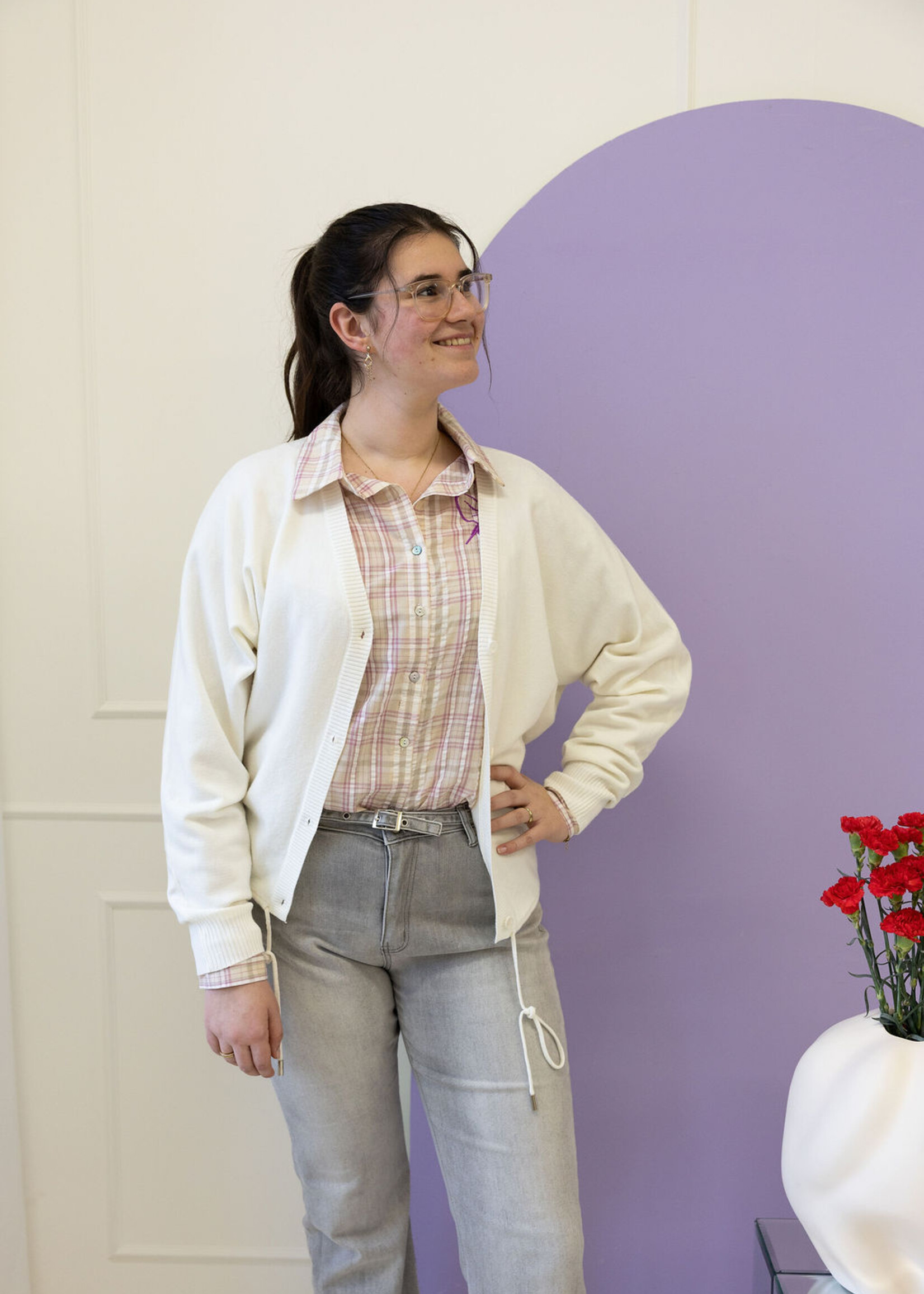 C&S The Label Landa Blouse Sand/Dusty Mauve