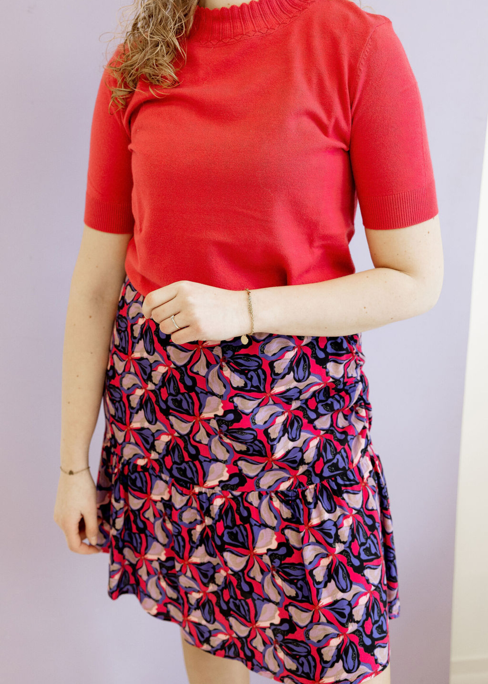 FLURESK Nour Skirt Berry Fuchsia/Cool Purple