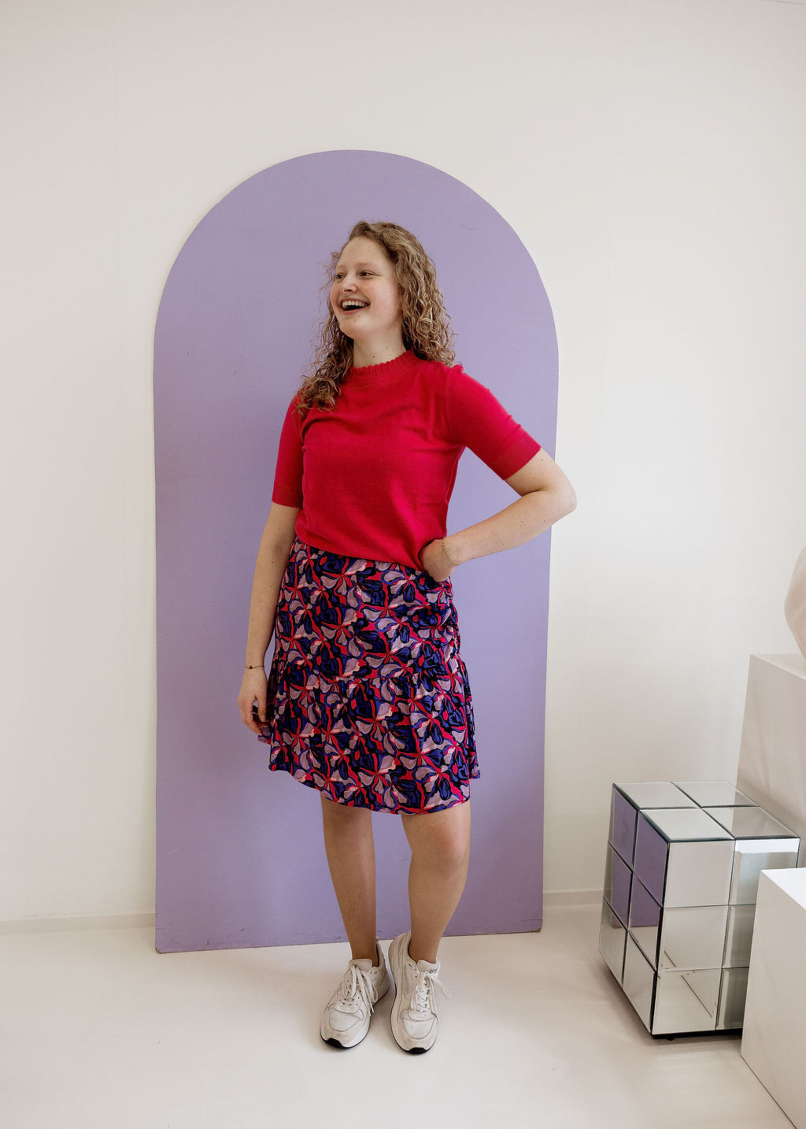 FLURESK Zayla Knit Top Berry Fuchsia