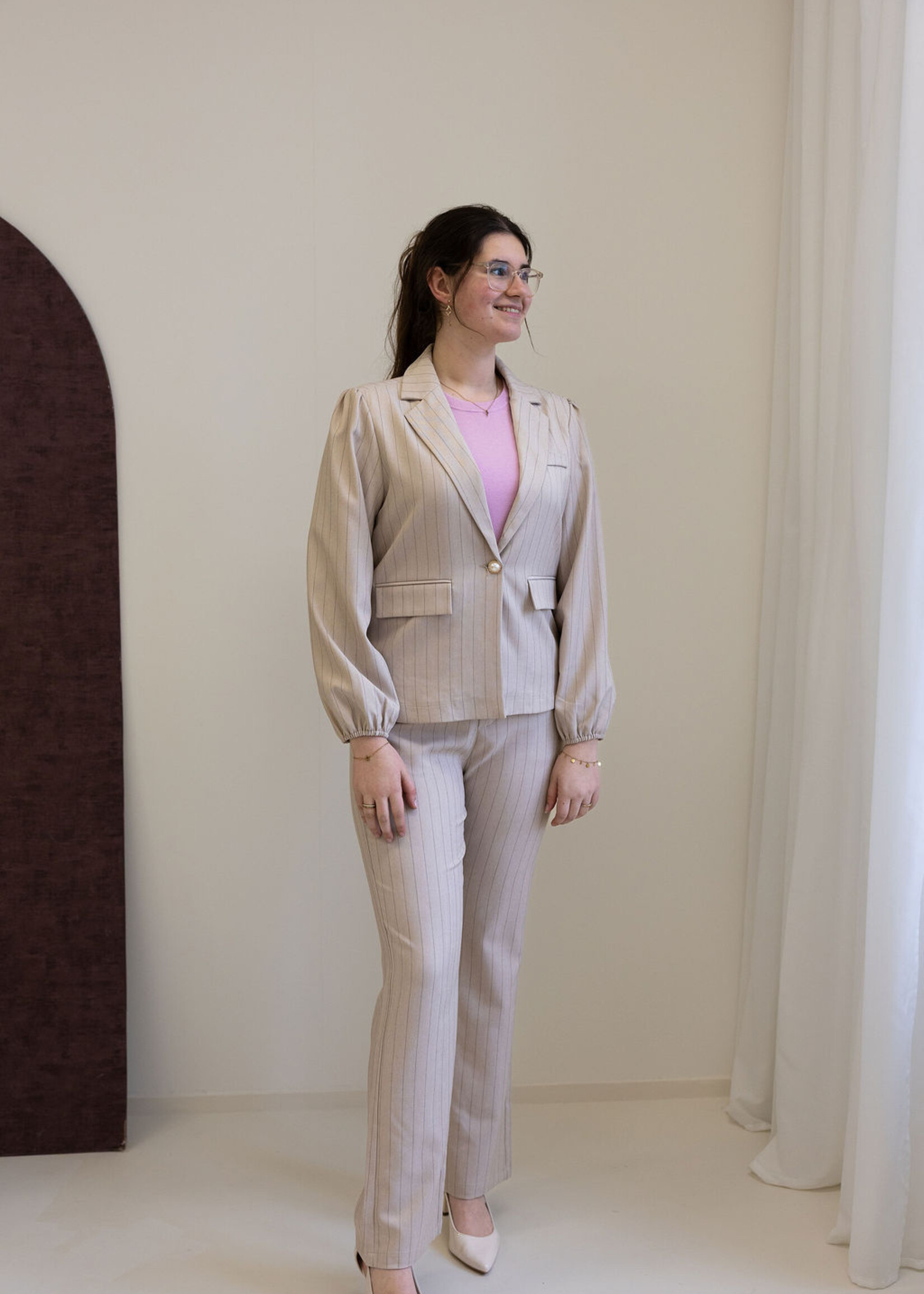 C&S The Label Bente Blazer Sand Maat XL