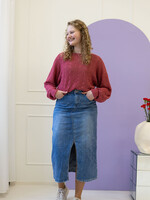 C&S The Label Khloe Knit Pullover Slate Rose