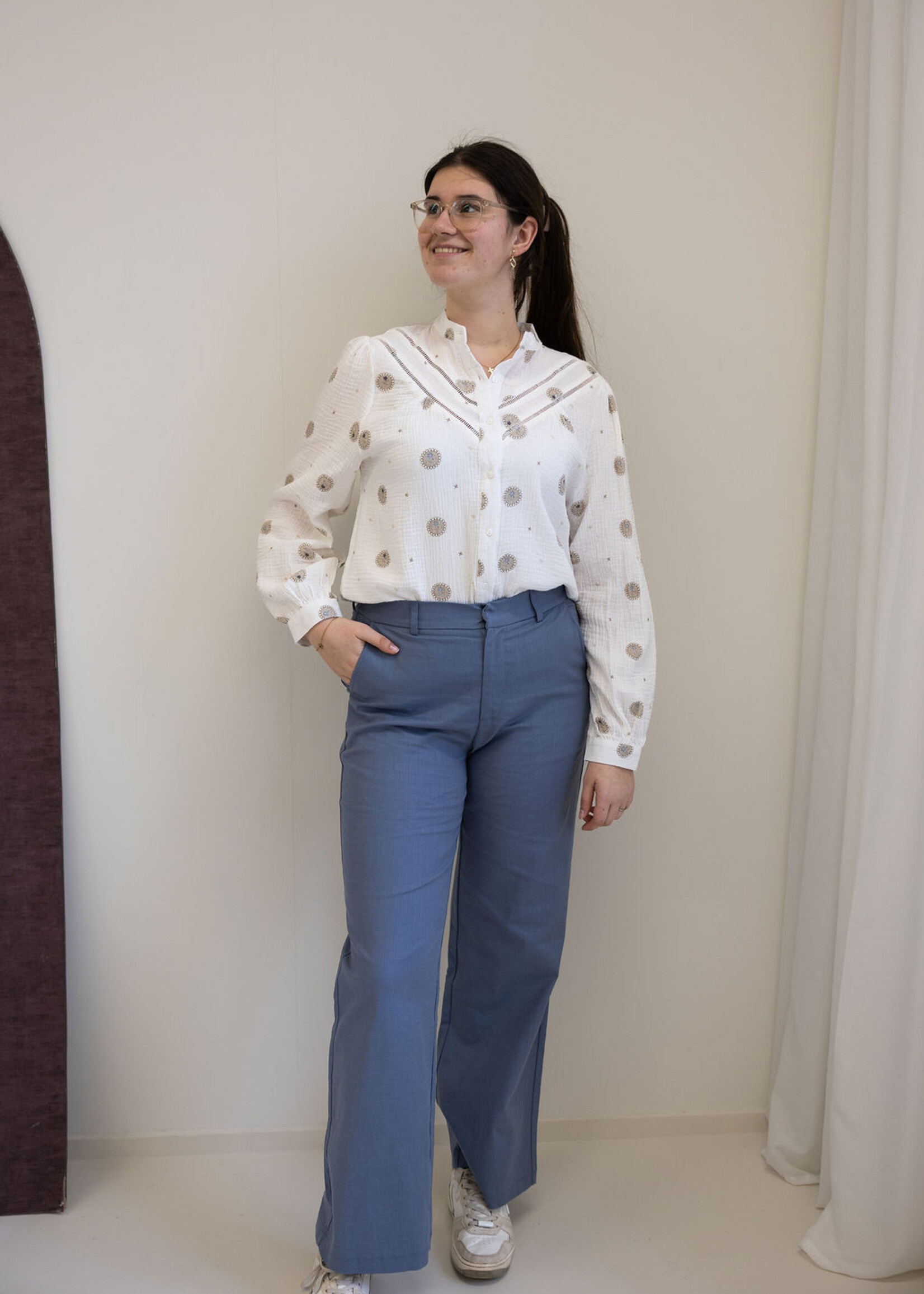 C&S The Label Lois Blouse Offwhite/Mix