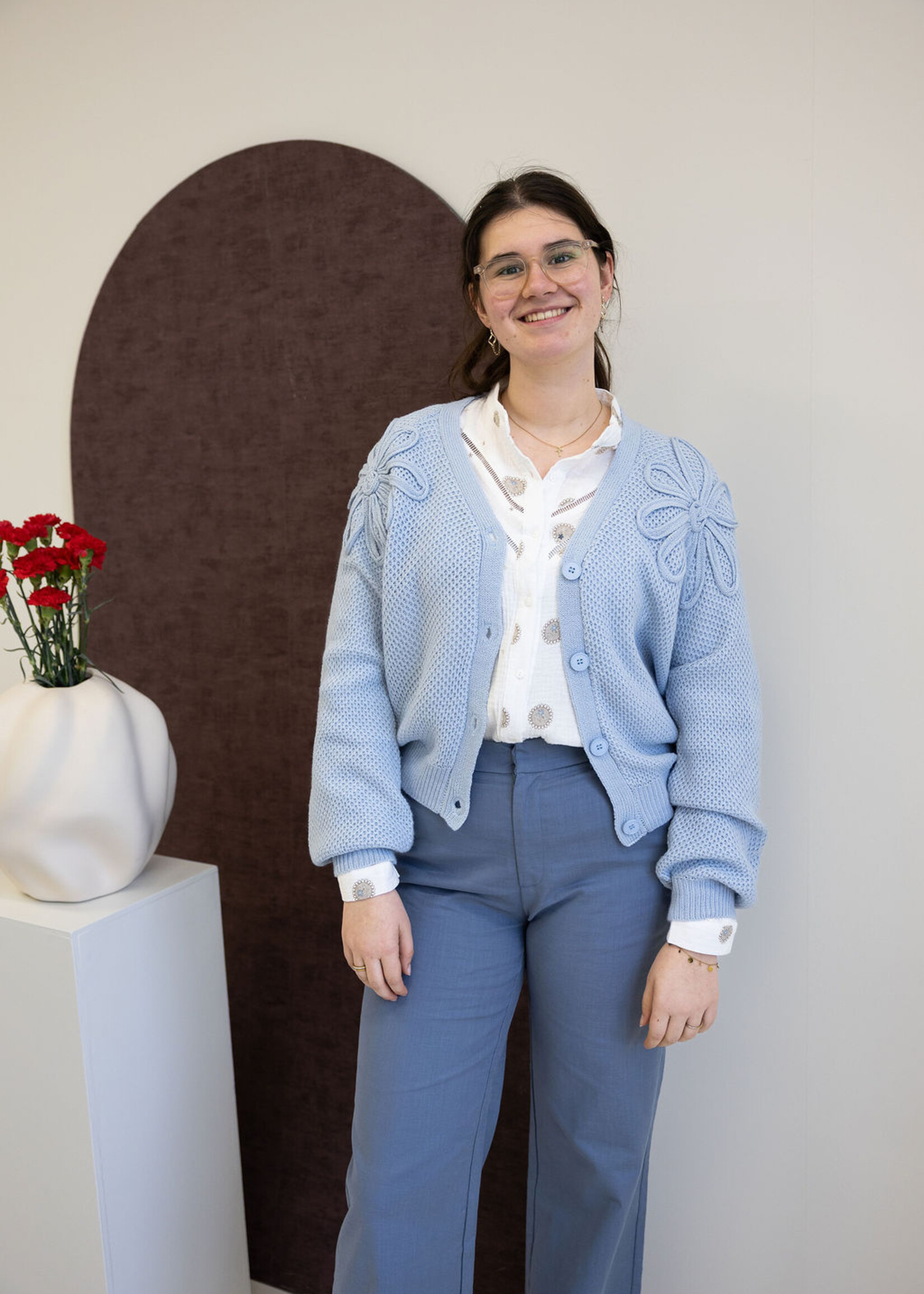 C&S The Label Kira Knit Cardigan Blue Mist