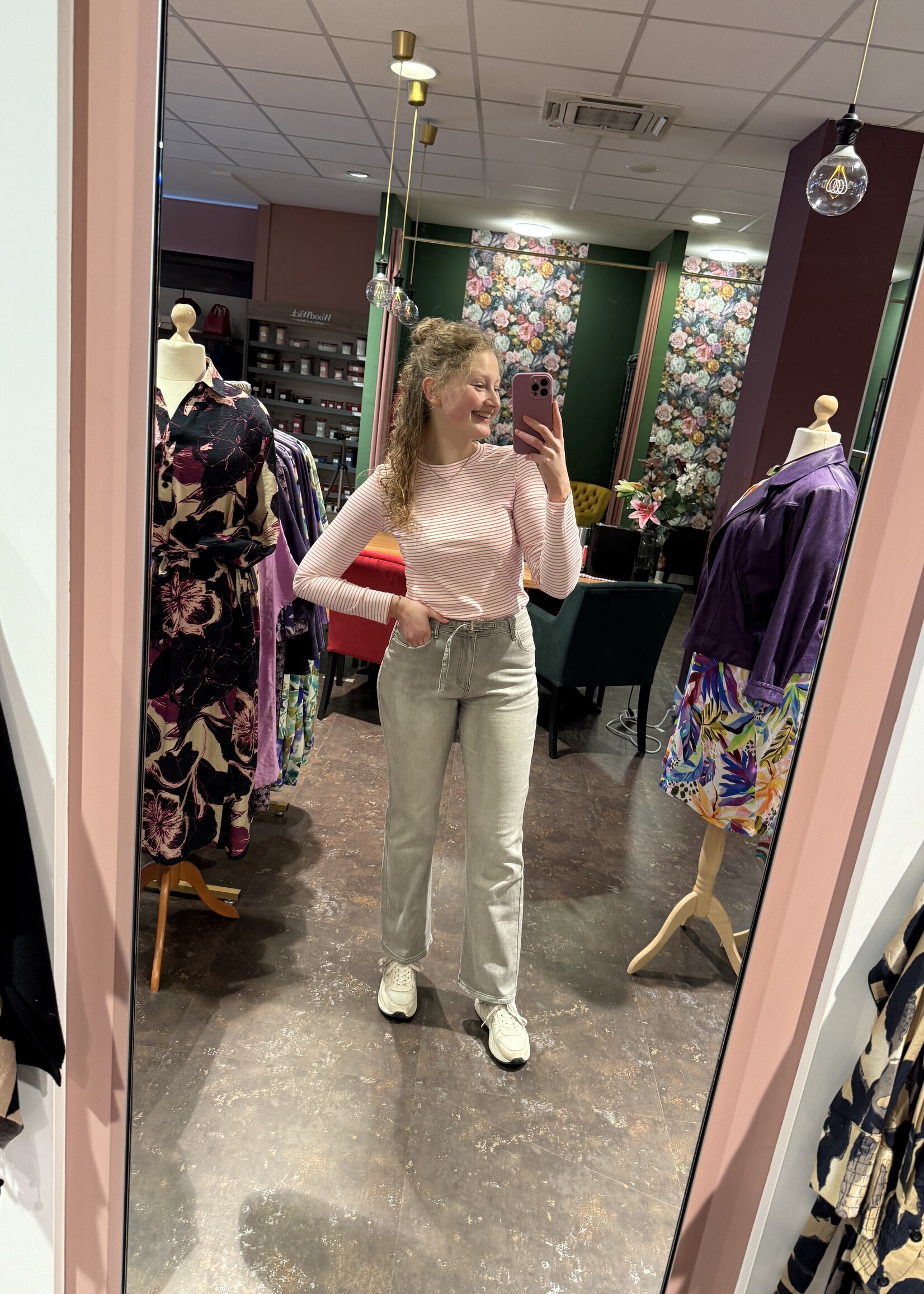 Belle truitje stripe Pink White