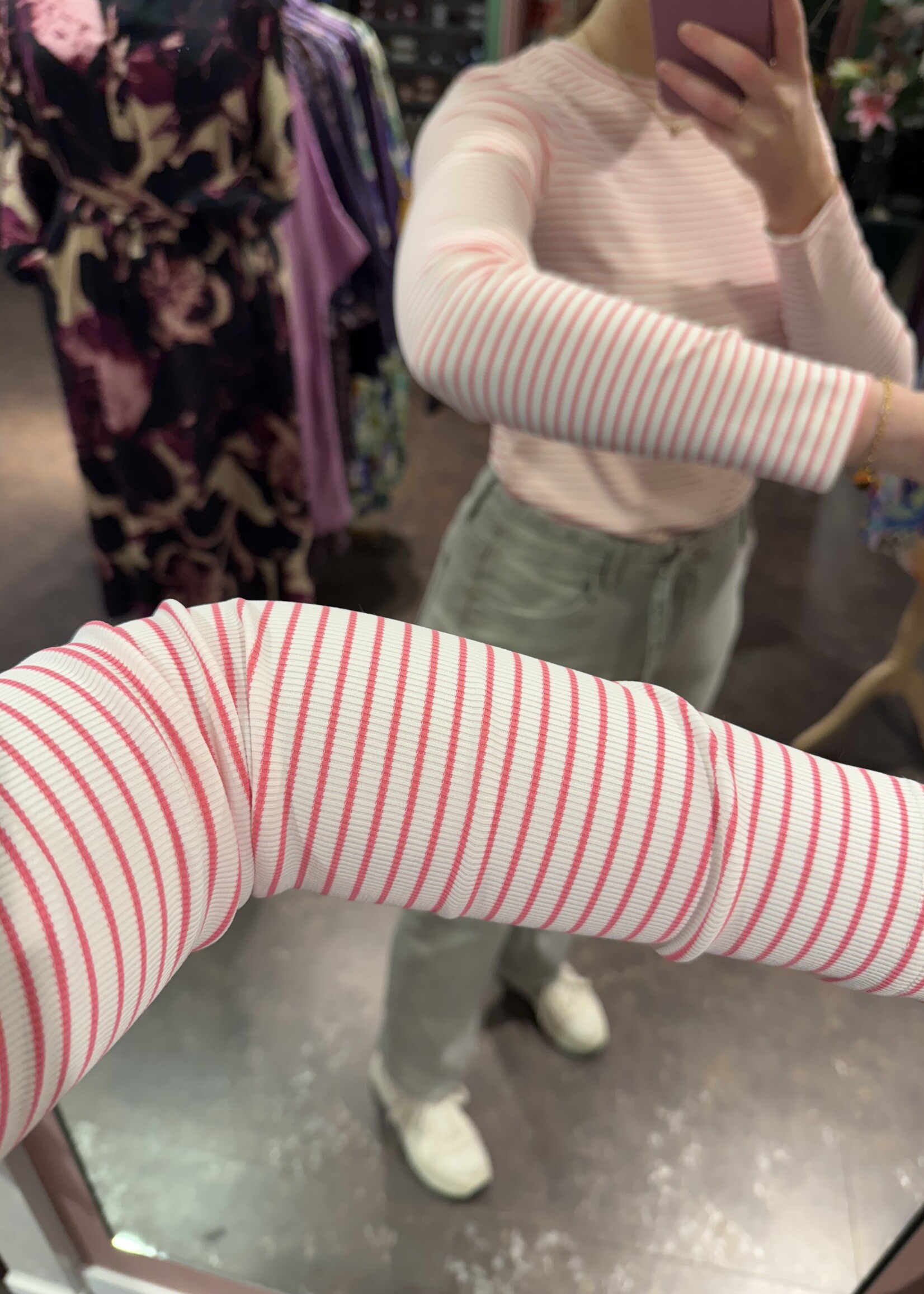 Belle truitje stripe Pink White