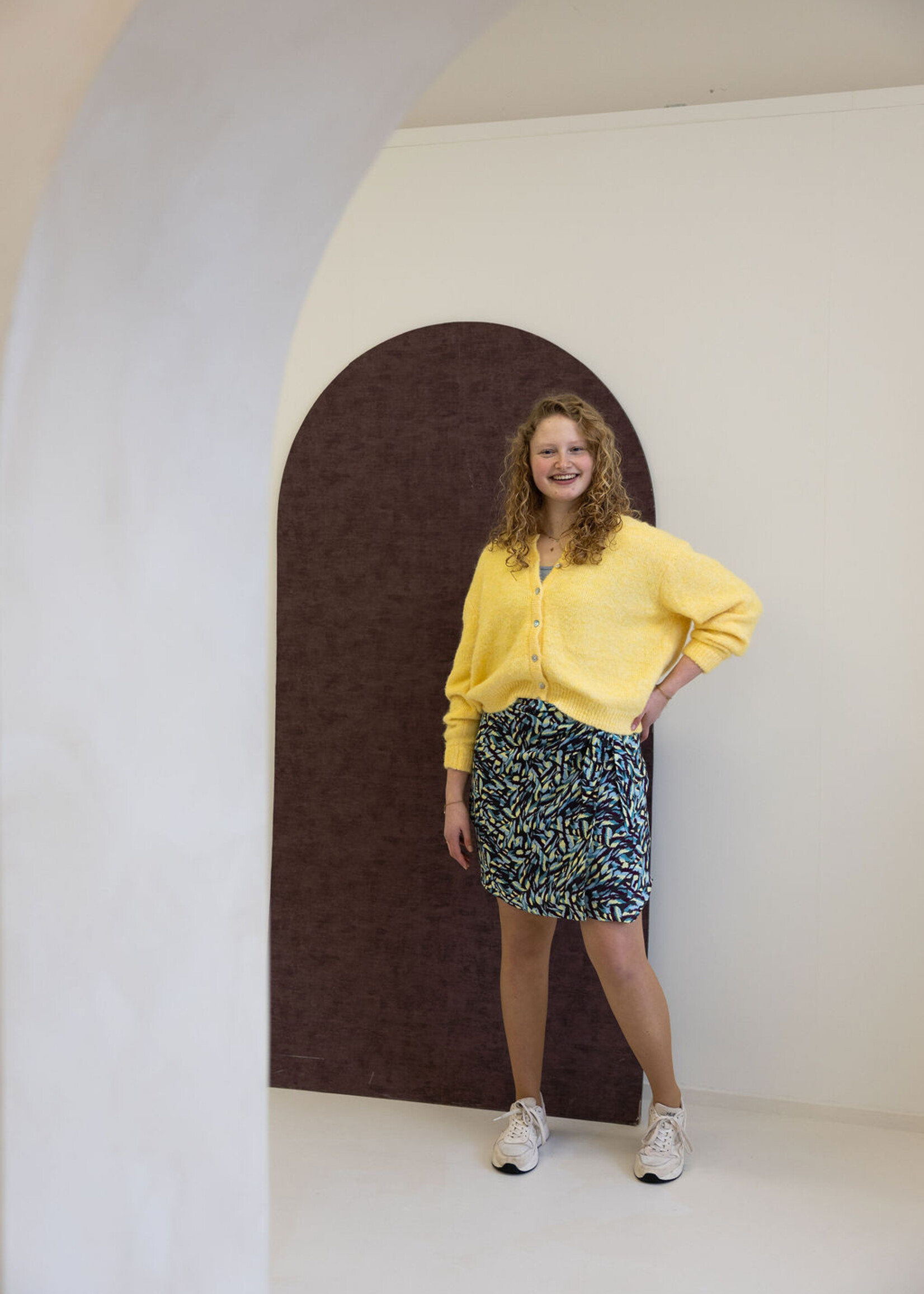 Maddie vestje gebreid Yellow