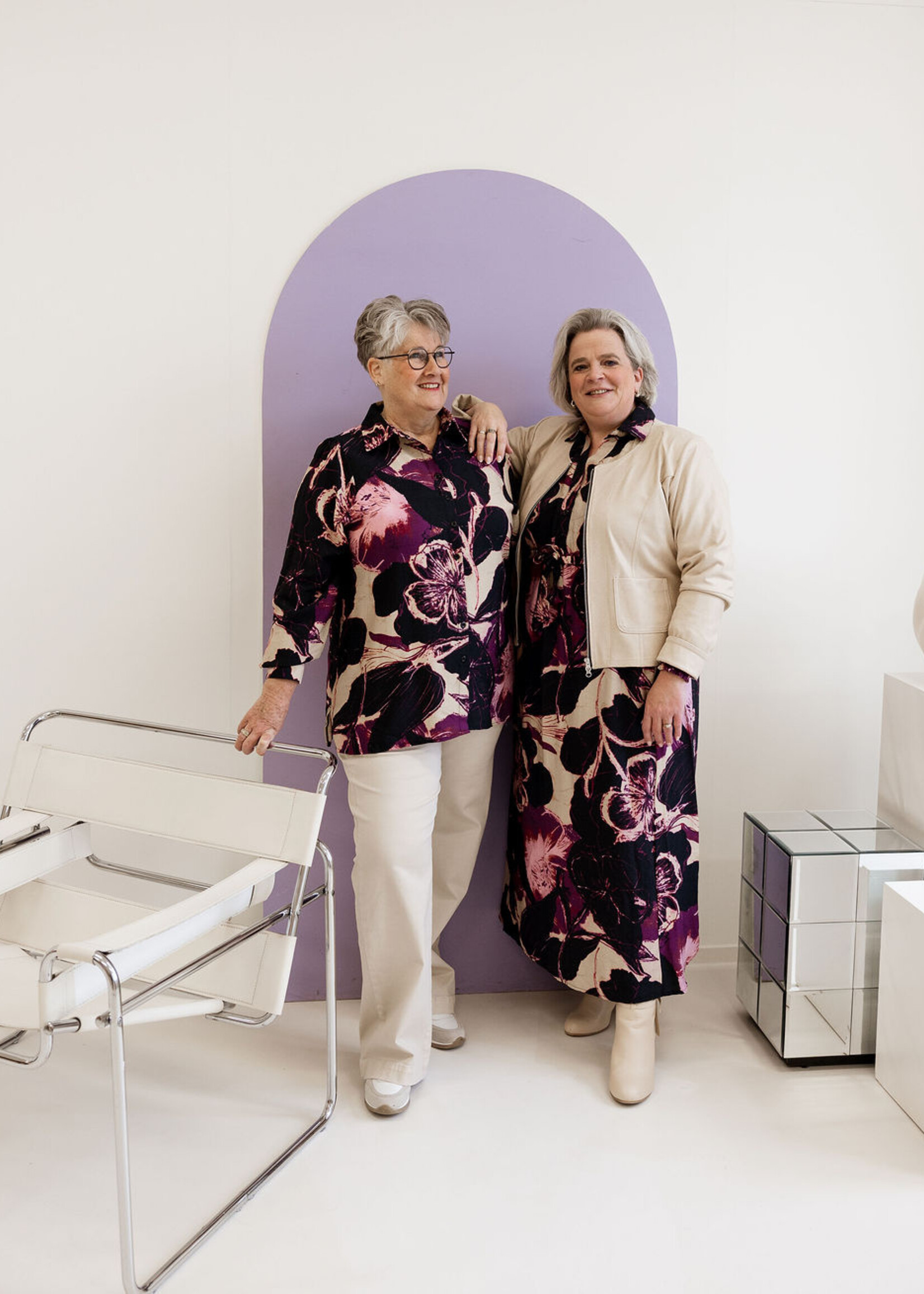 Exxcellent Yvette Dress Dark Gray/Dusty Mauve