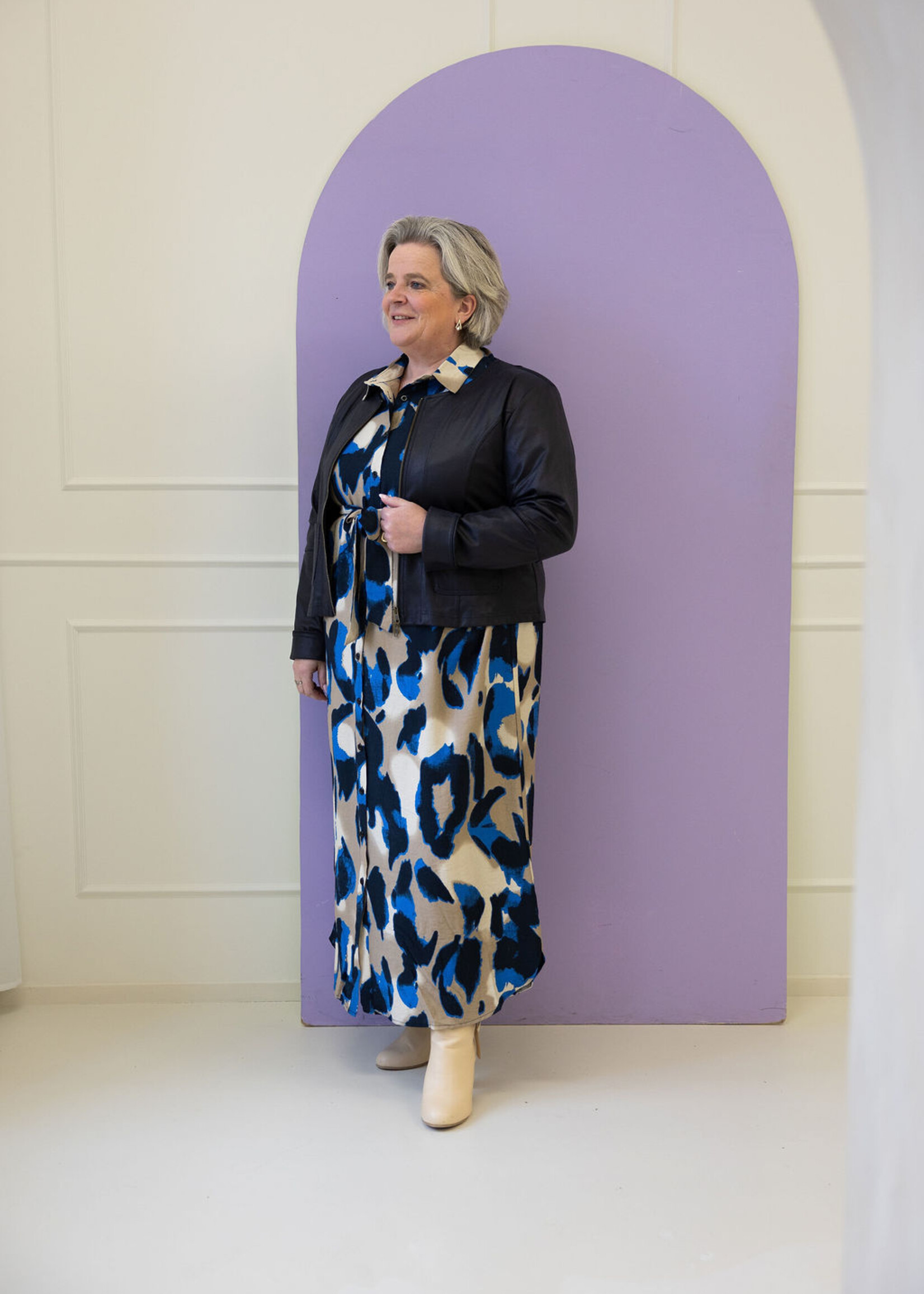 Exxcellent Jovie Dress Moon Rock/Dark Sapphire