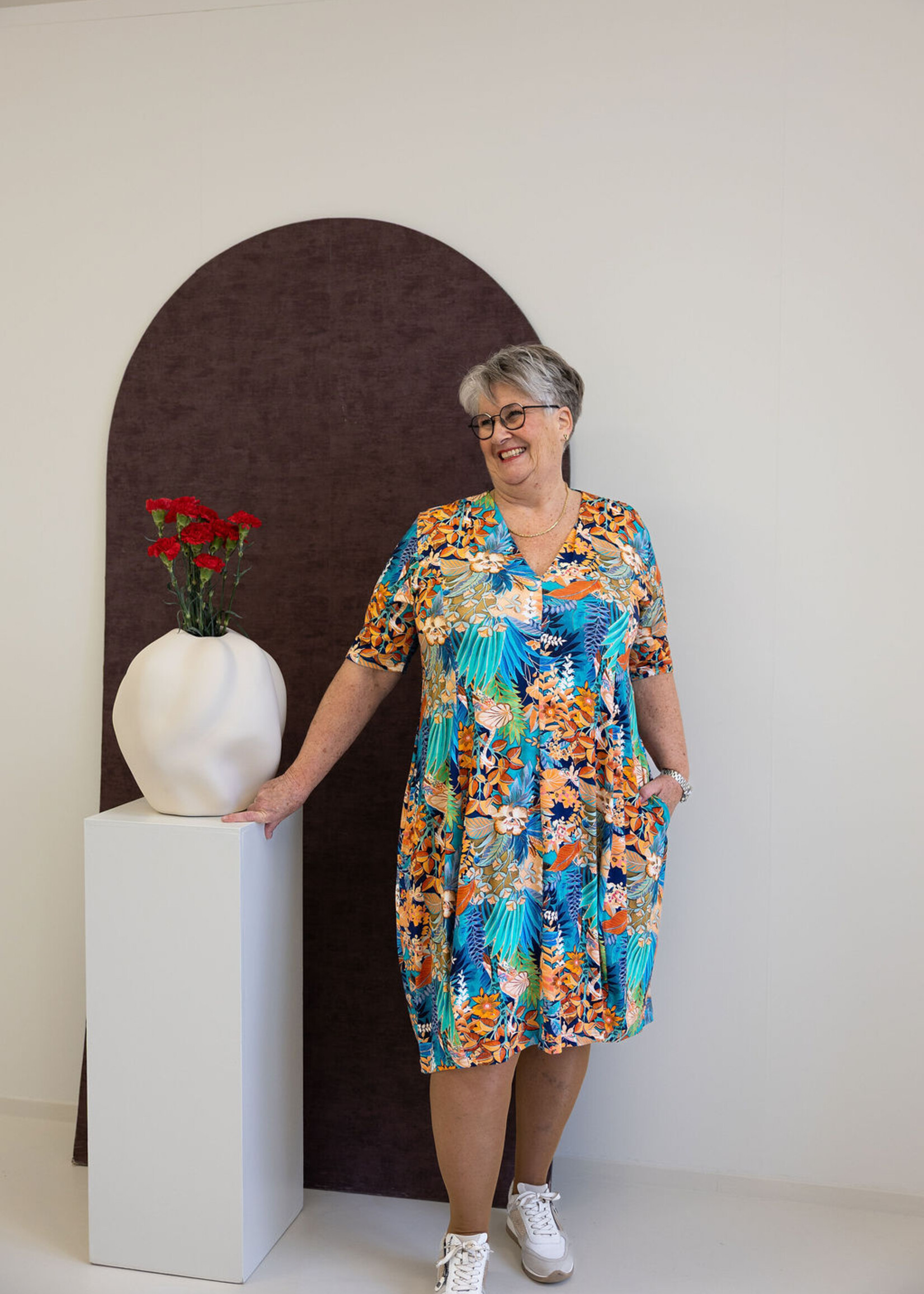Ophilia Ivy Print Jardino Blue Maat 1