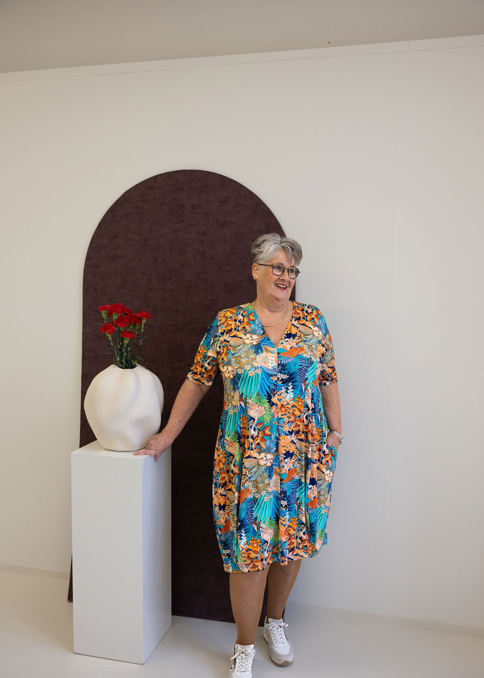 Ophilia Ivy Print Jardino Blue Maat 1