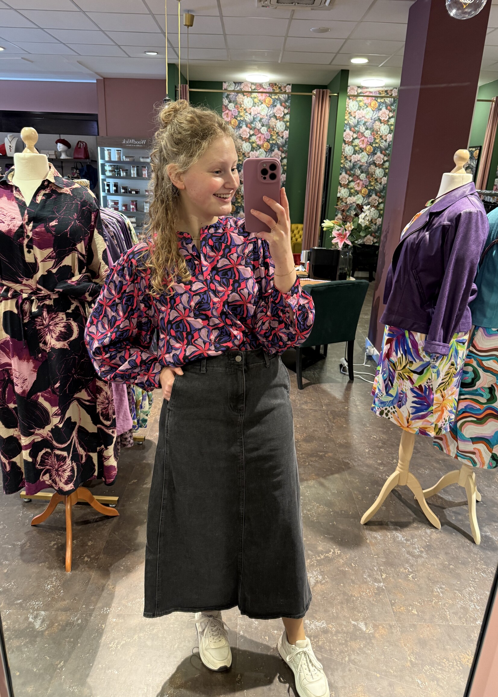 Spijkerrok darkgrey Mila