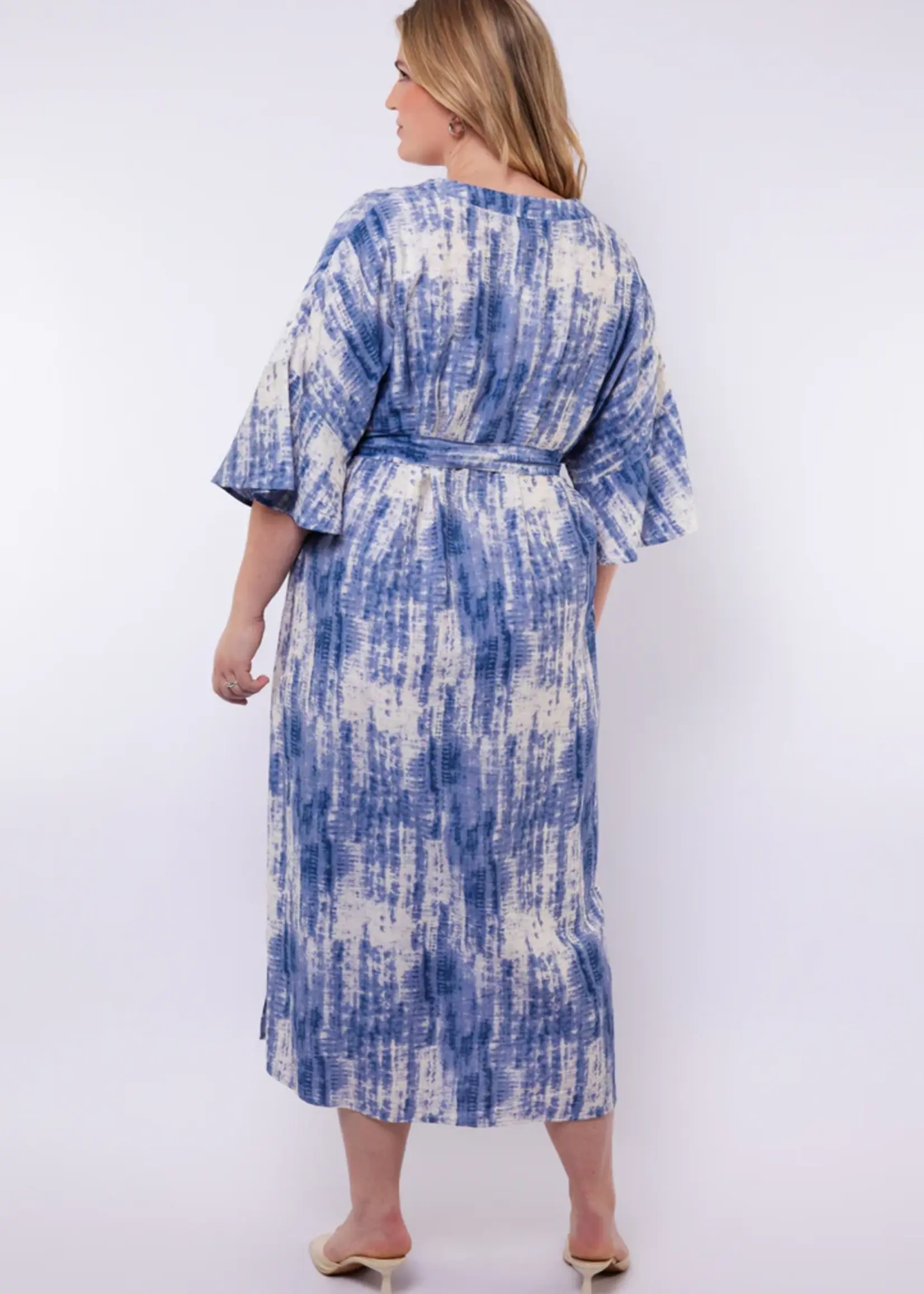 Exxcellent Seren Dress Offwhite / Dusty Blue