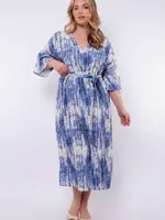 Exxcellent Seren Dress Offwhite / Dusty Blue Maat 42