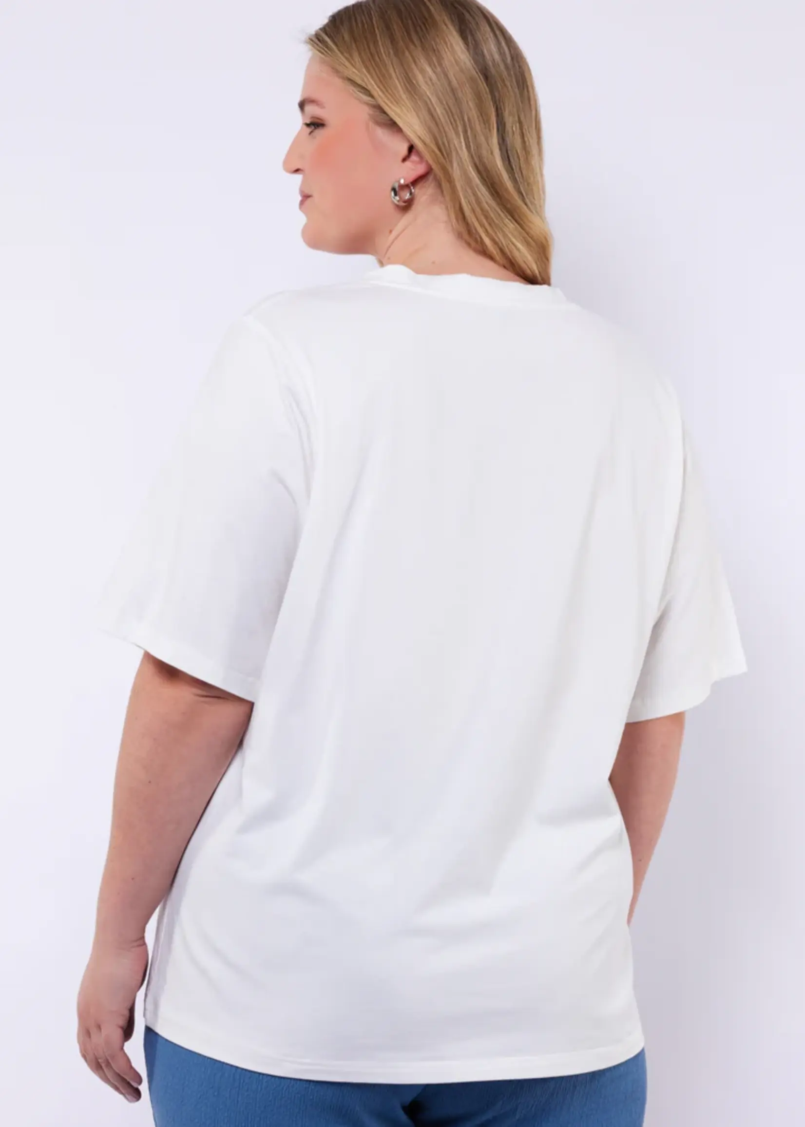 Exxcellent Lumi T-shirt Offwhite / Dusty Blue Maat 52