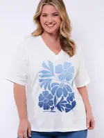 Exxcellent Lumi T-shirt Offwhite / Dusty Blue Maat 52