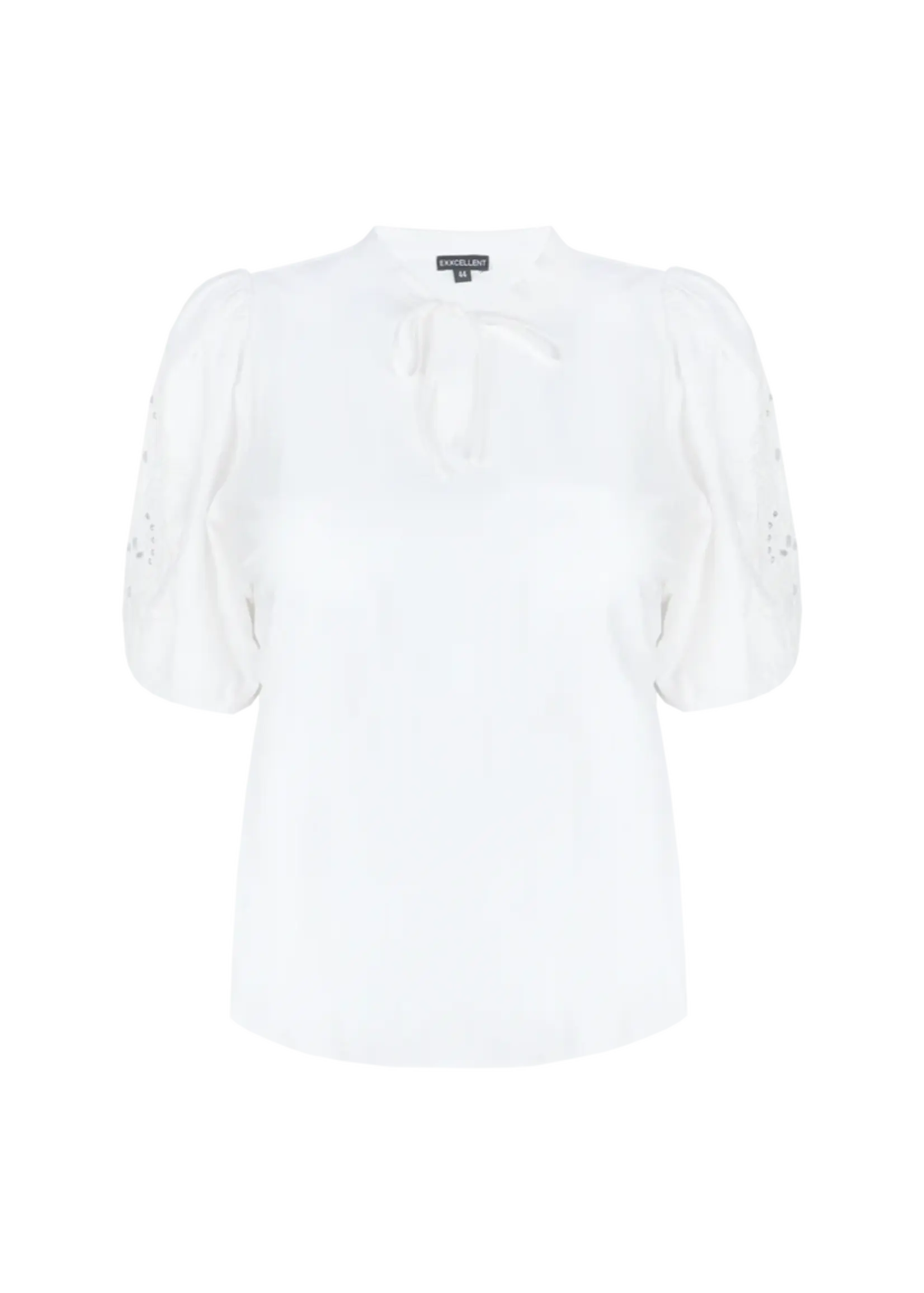 Exxcellent Cambrie Top Offwhite