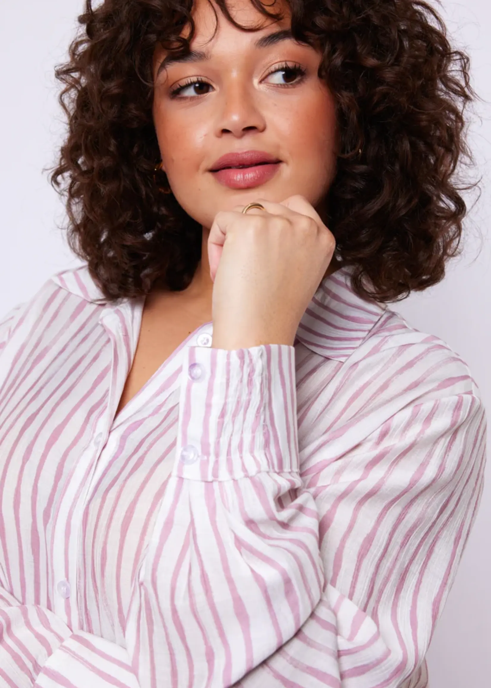 Exxcellent Sally Tunic Offwhite/Grape