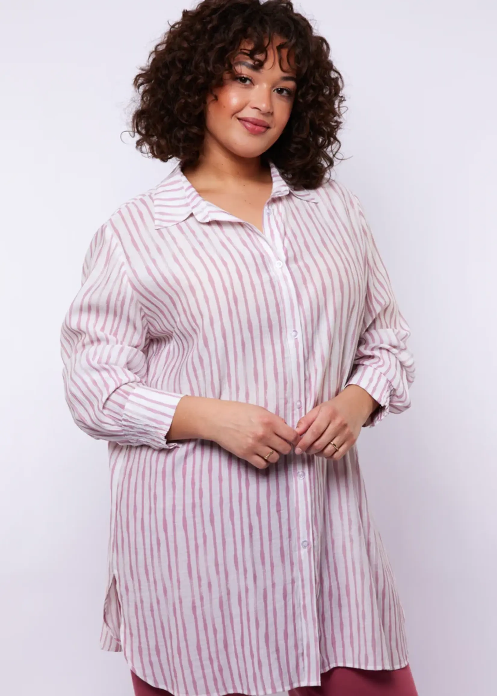 Exxcellent Sally Tunic Offwhite/Grape