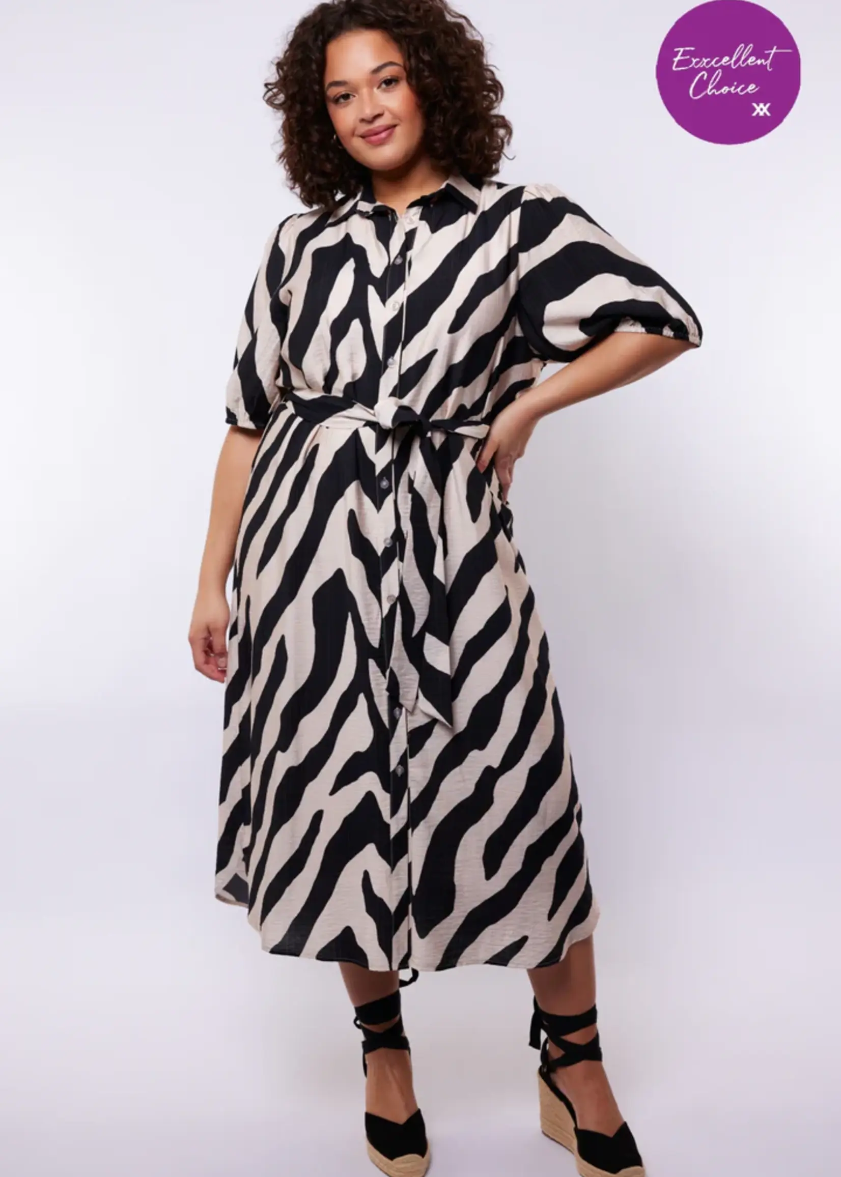 Exxcellent Anniston Dress Sand/Black