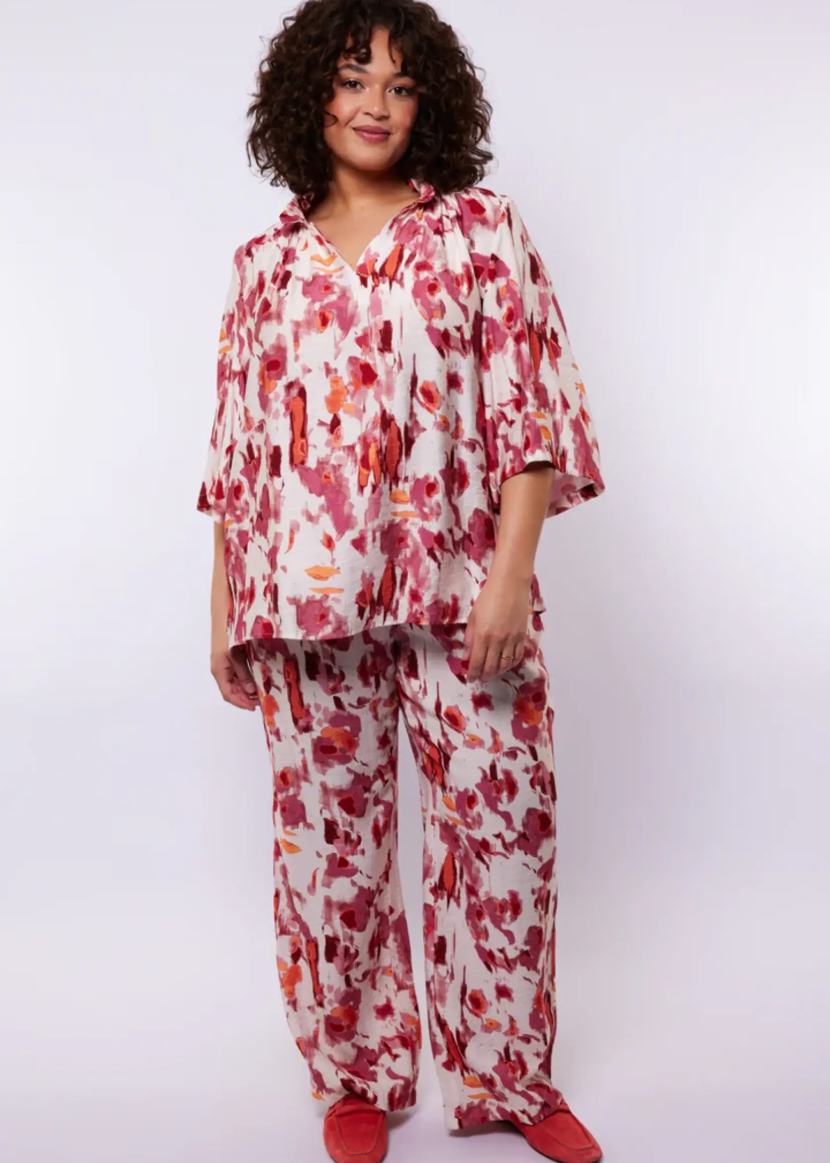 Exxcellent Nikkie Pants Sand/Grape