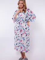 Exxcellent Soraya Dress OffWhite/Dusty Blue