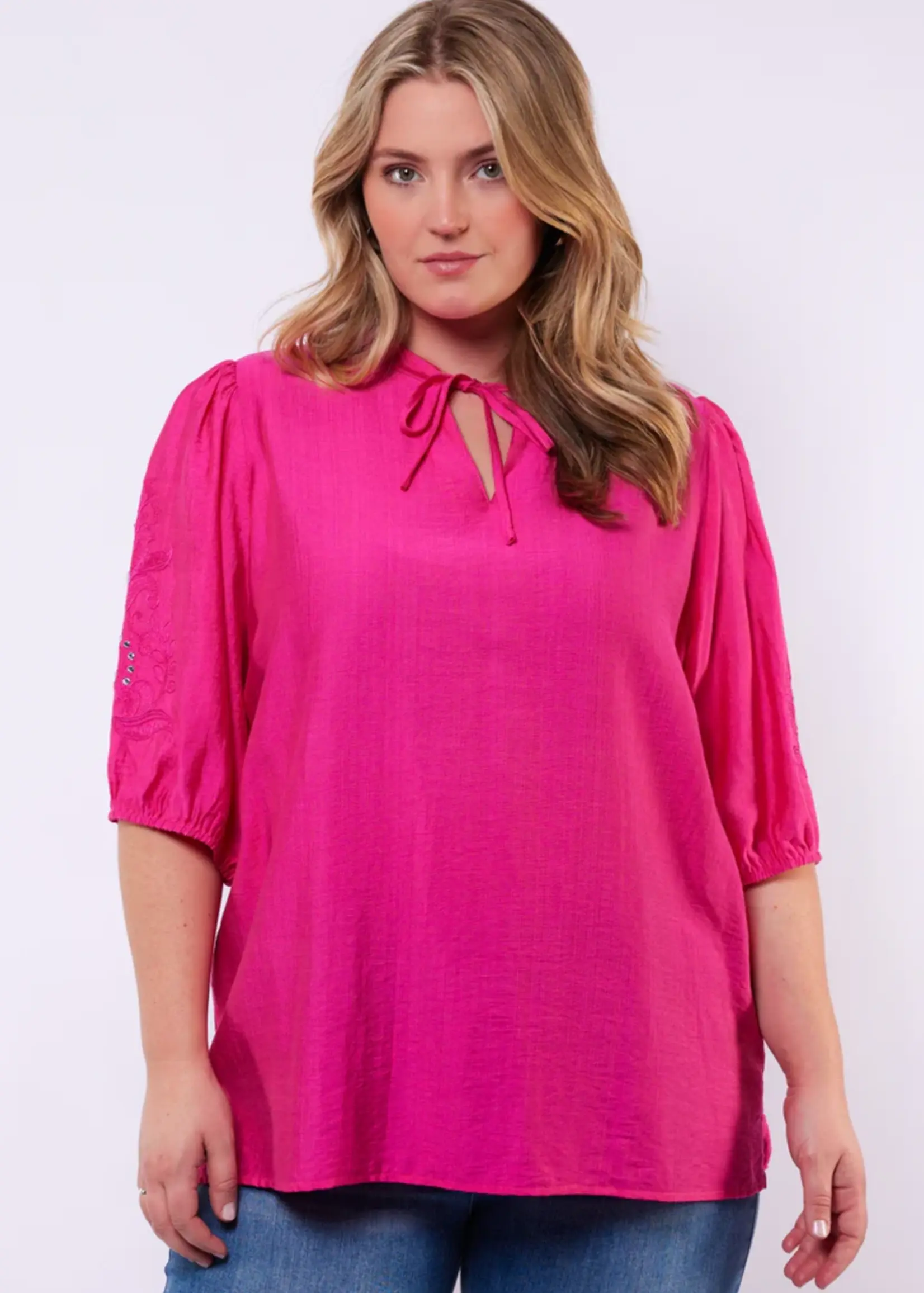 Exxcellent Cambrie Top Hibiscus (laatste maat 42)