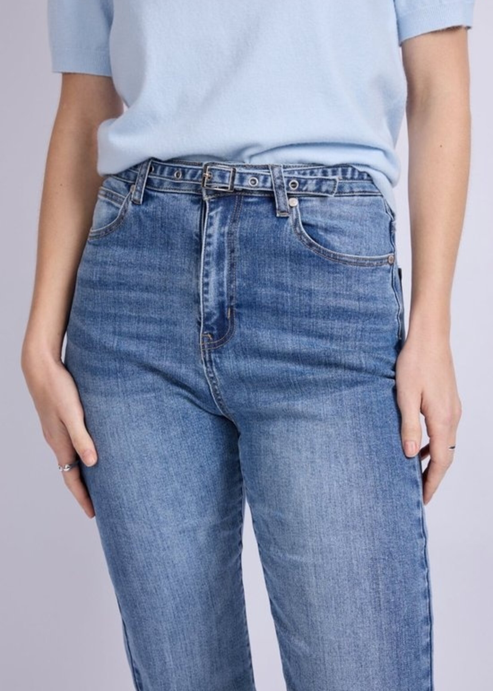 C&S The Label Polinka pants Denim Mid Blue