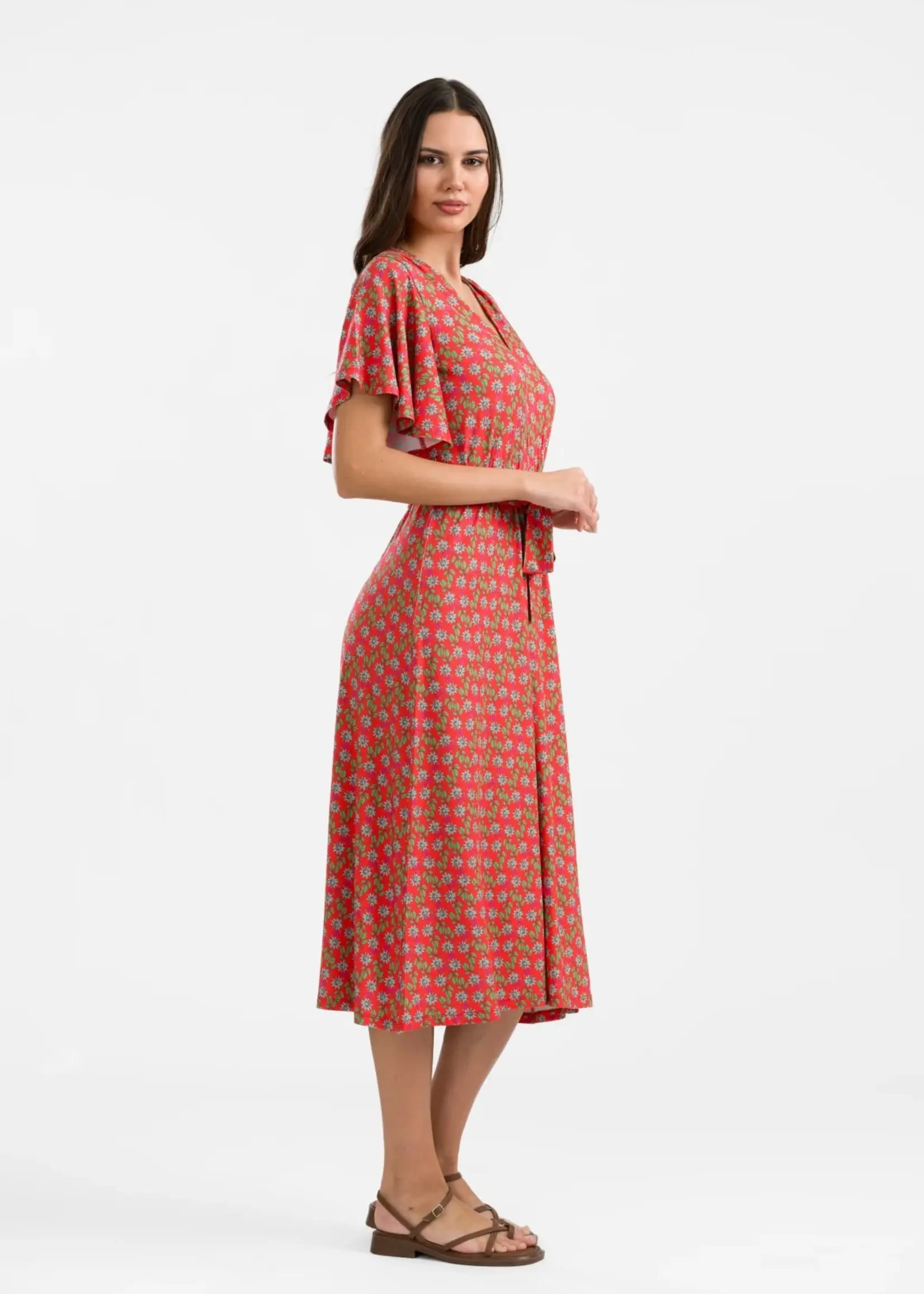LaLamour Trix Butterfly Sleeve Dress Tropical Tango