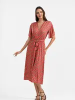 LaLamour Trix Butterfly Sleeve Dress Tropical Tango