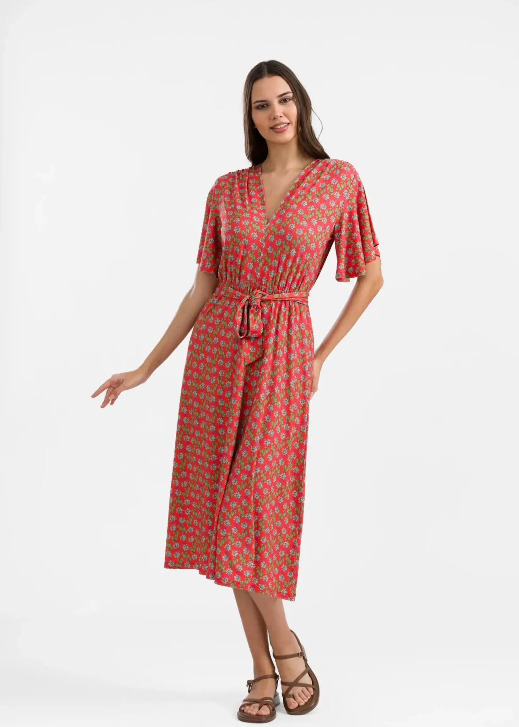 LaLamour Trix Butterfly Sleeve Dress Tropical Tango