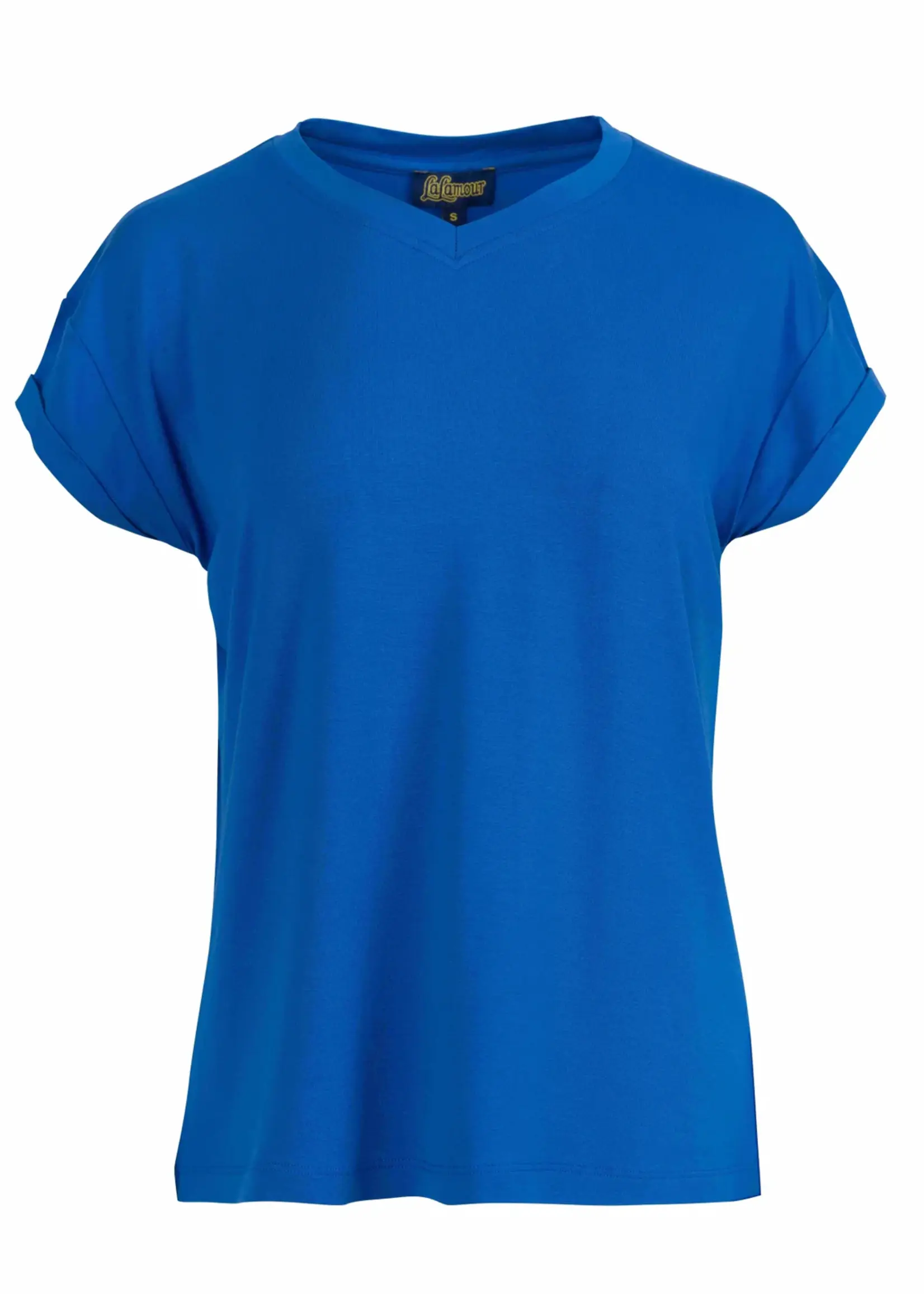 LaLamour Vera Top Plain Blue Maat M