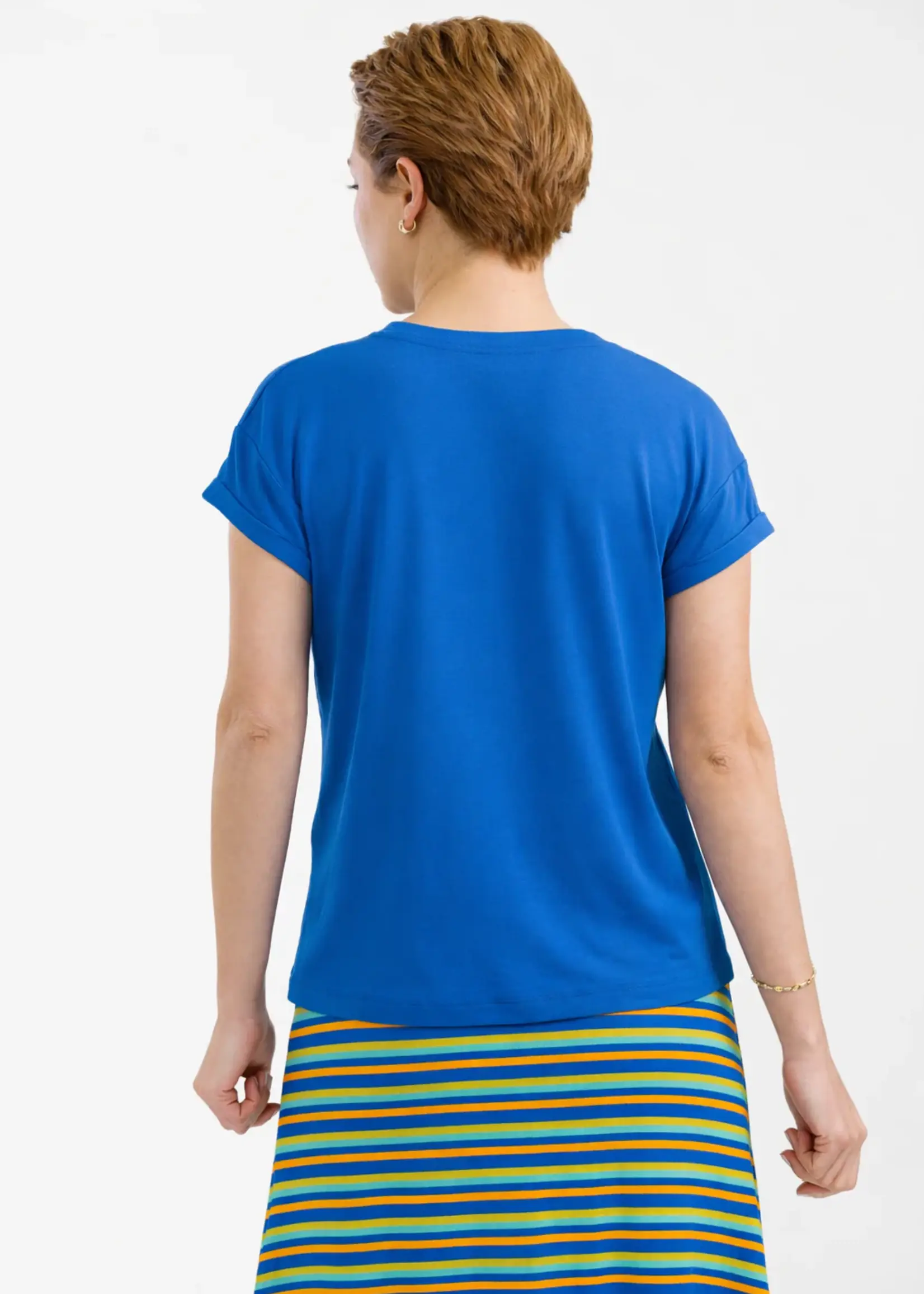LaLamour Vera Top Plain Blue Maat M