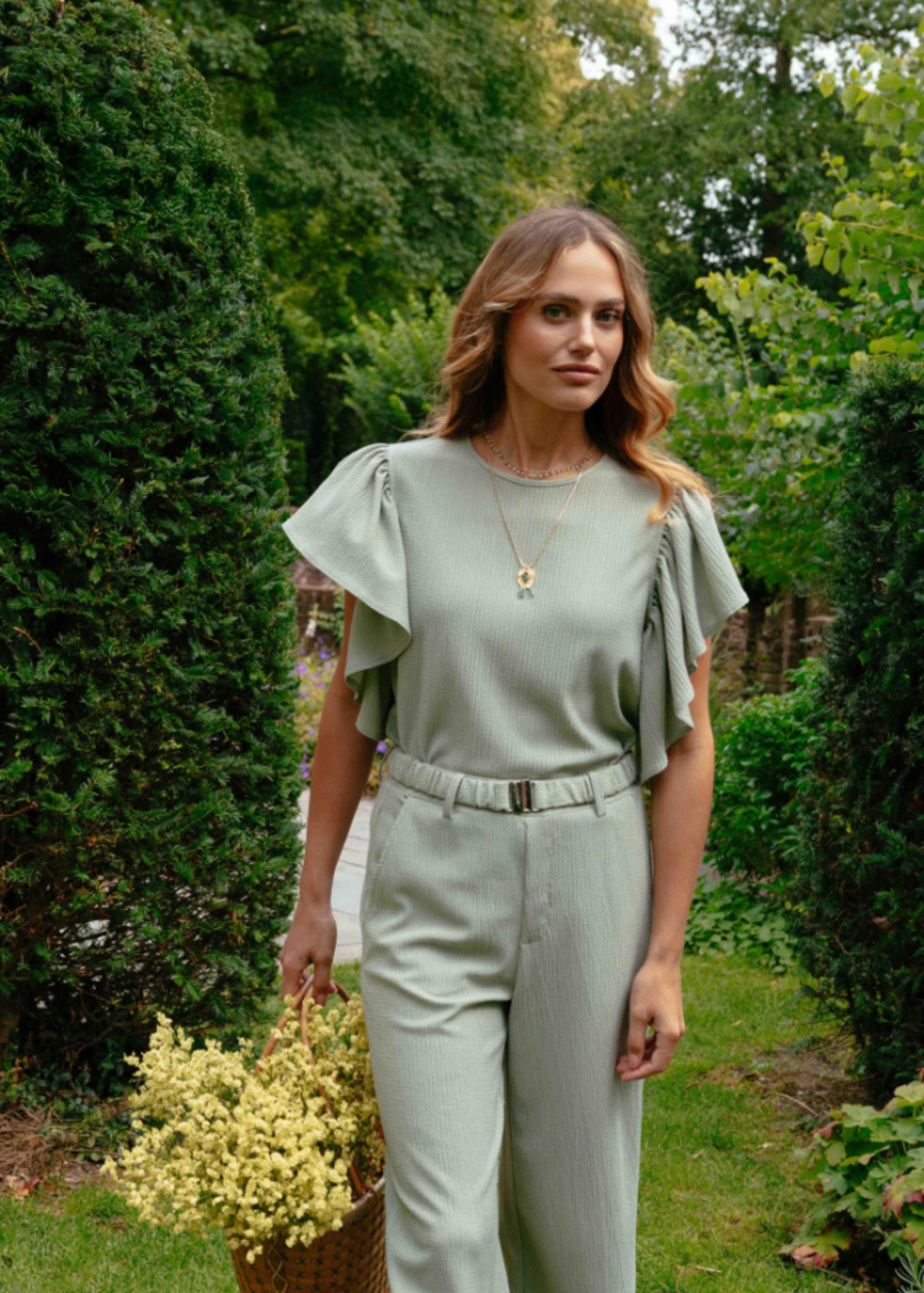 C&S The Label Tilda Top Willow Green