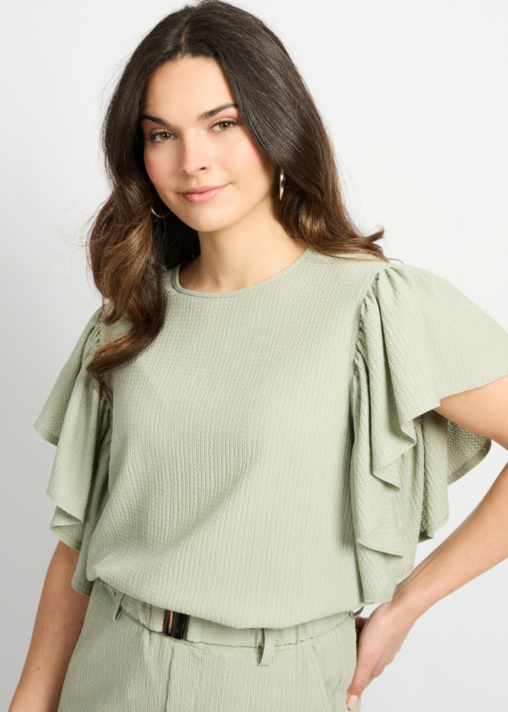 C&S The Label Tilda Top Willow Green
