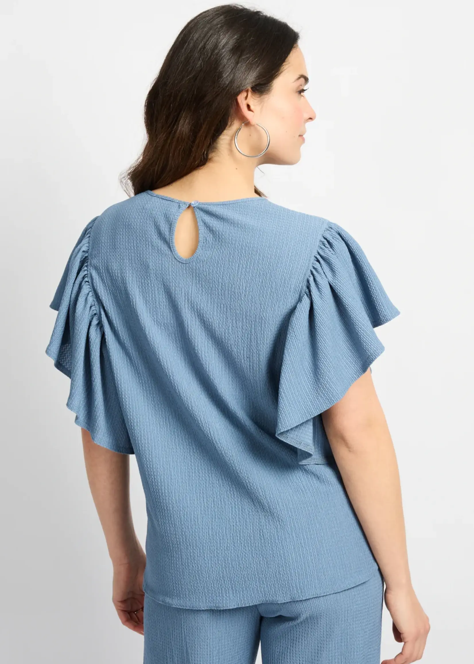 C&S The Label Tilda Top Dusty Blue