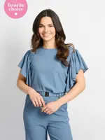 C&S The Label Tilda Top Dusty Blue