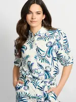 C&S The Label Lucia Blouse Offwhite/Dusty Blue