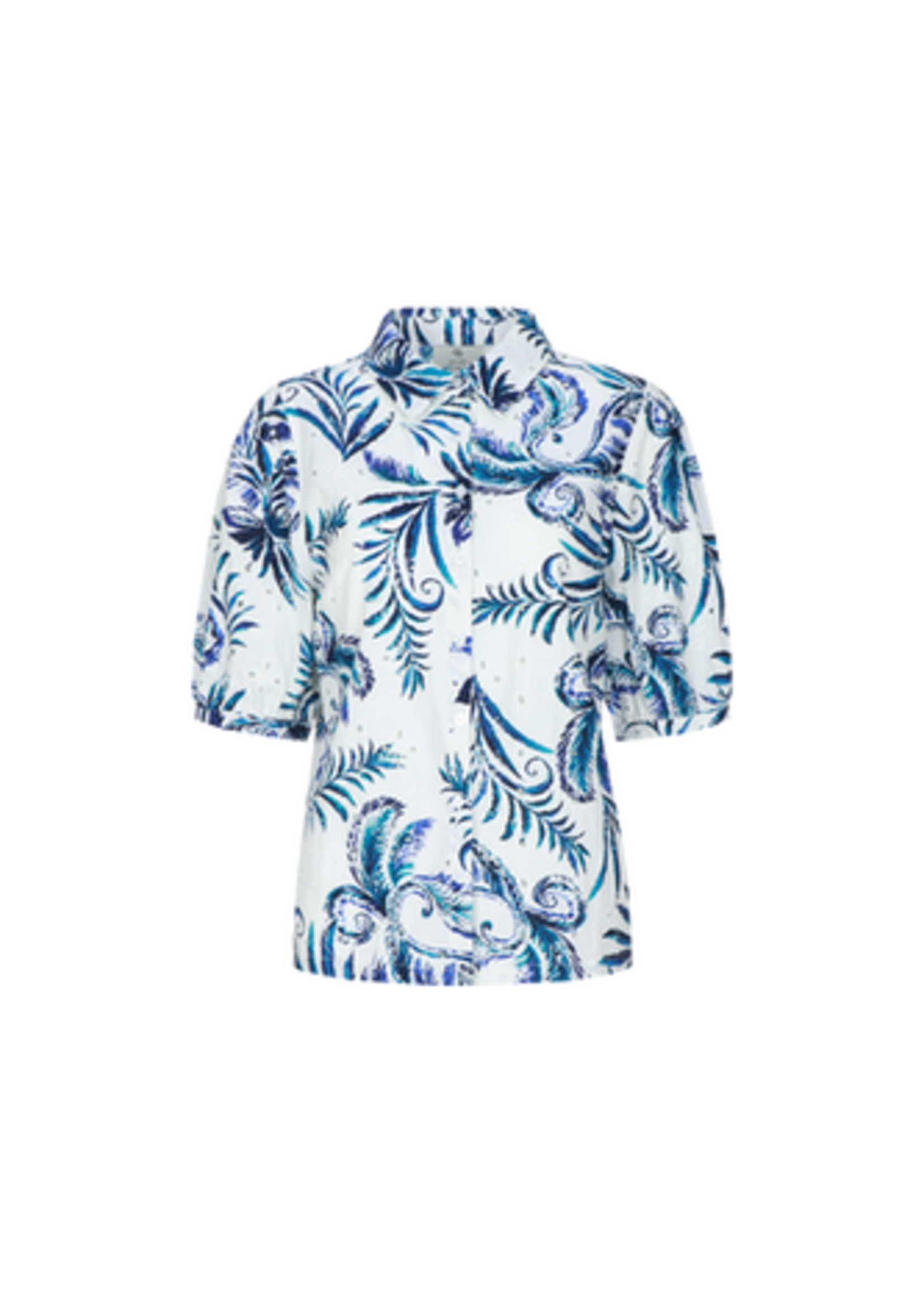 C&S The Label Lucia Blouse Offwhite/Dusty Blue