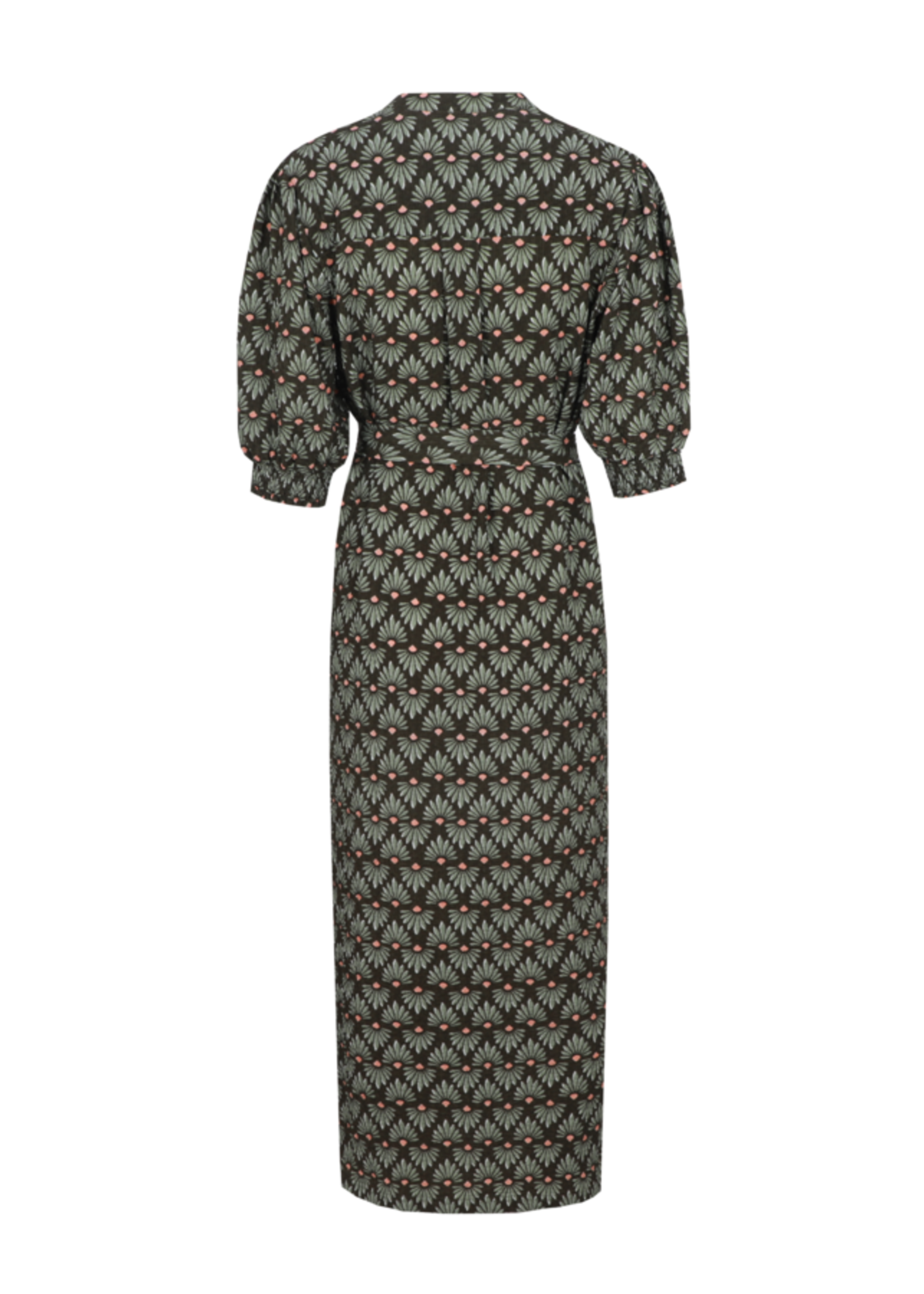 C&S The Label Dalou Dress Moss Green/Peach