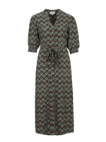 C&S The Label Dalou Dress Moss Green/Peach