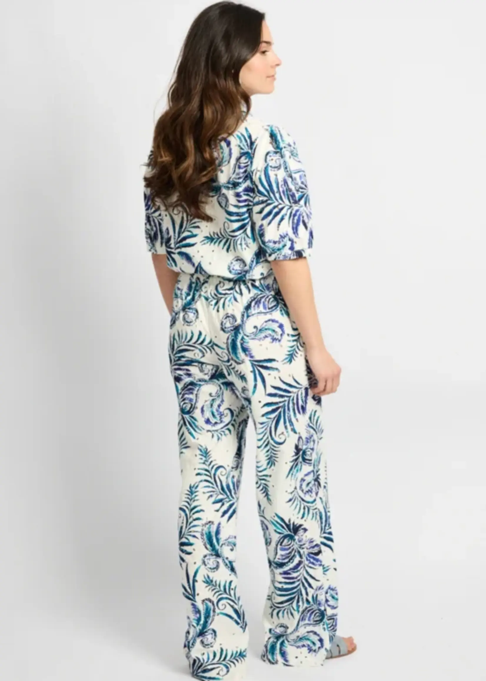 C&S The Label Paige Pants Offwhite/Dusty Blue