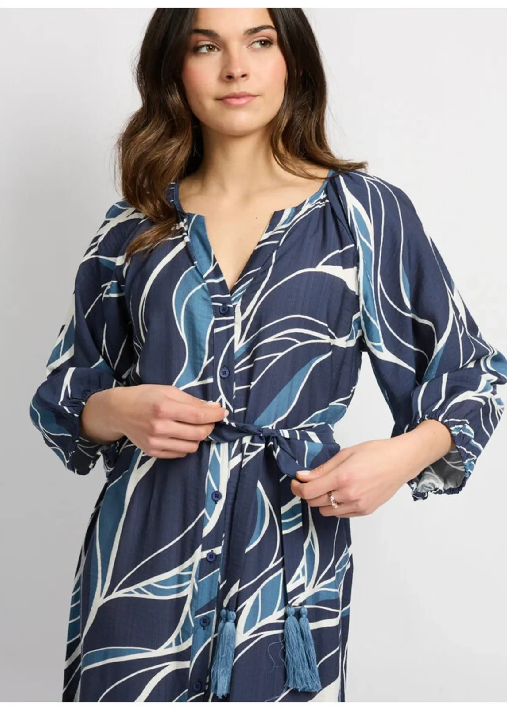 C&S The Label Dacia Dress Dusty Blue/Light Blue