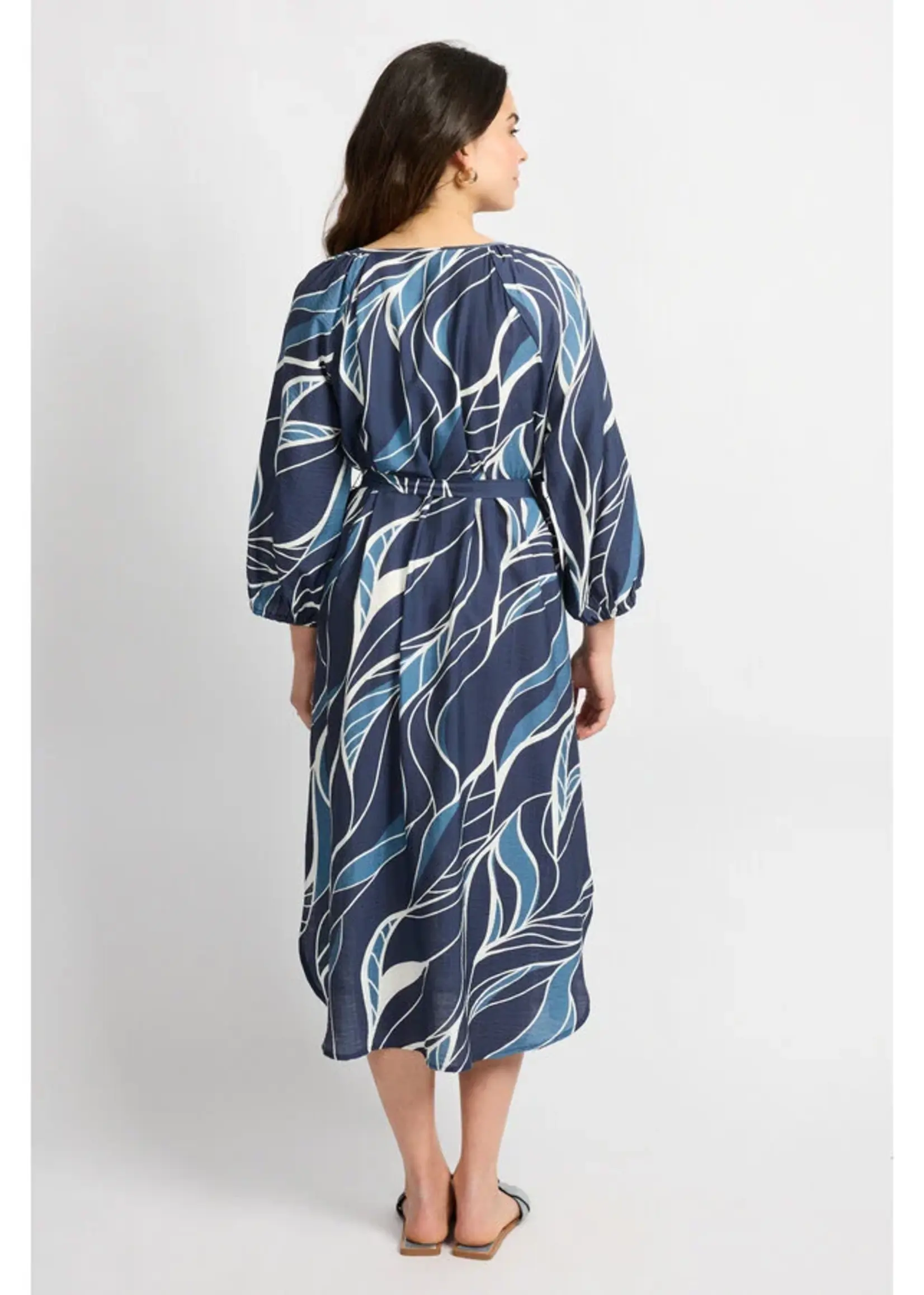 C&S The Label Dacia Dress Dusty Blue/Light Blue