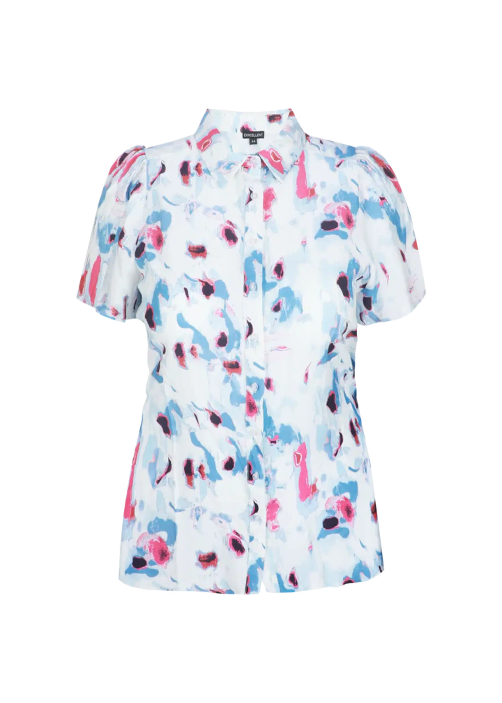 Exxcellent Bellamy Blouse OffWhite/Dusty Blue Maat 42