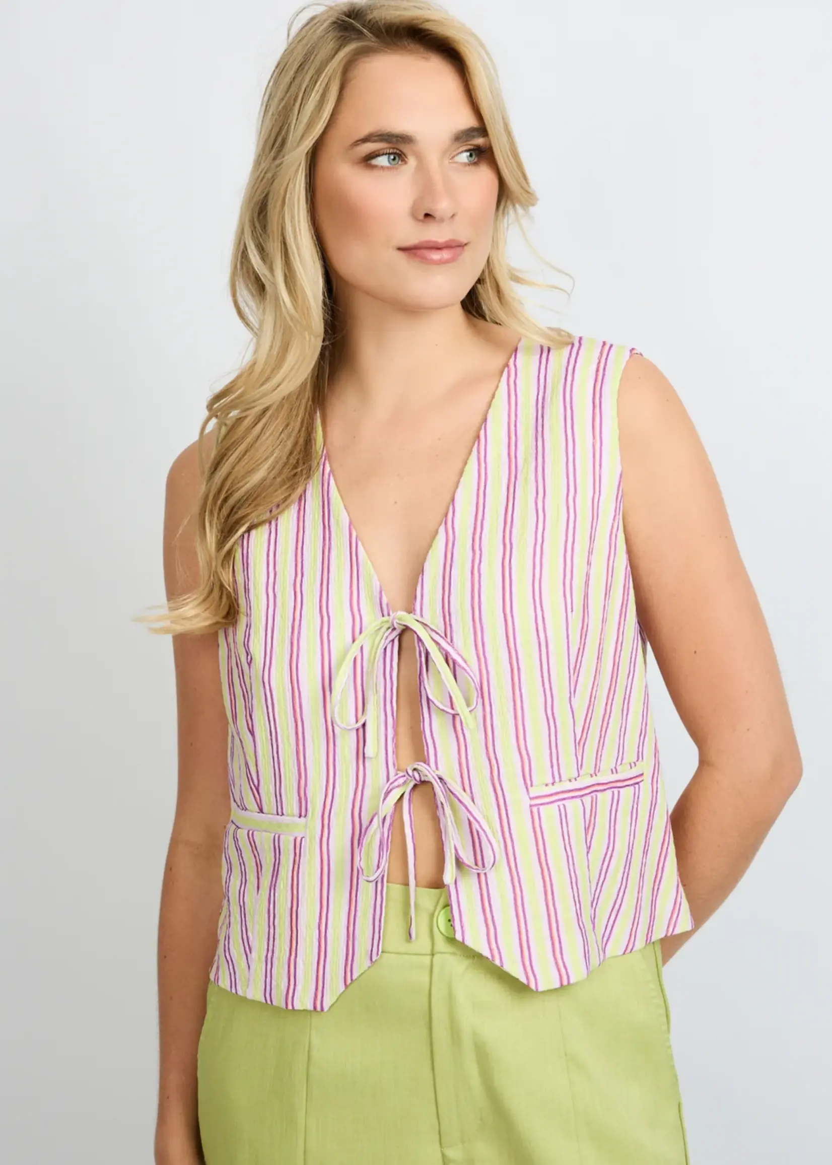 FLURESK Beatriz gilet Orchid Purple/Vivid Pistache