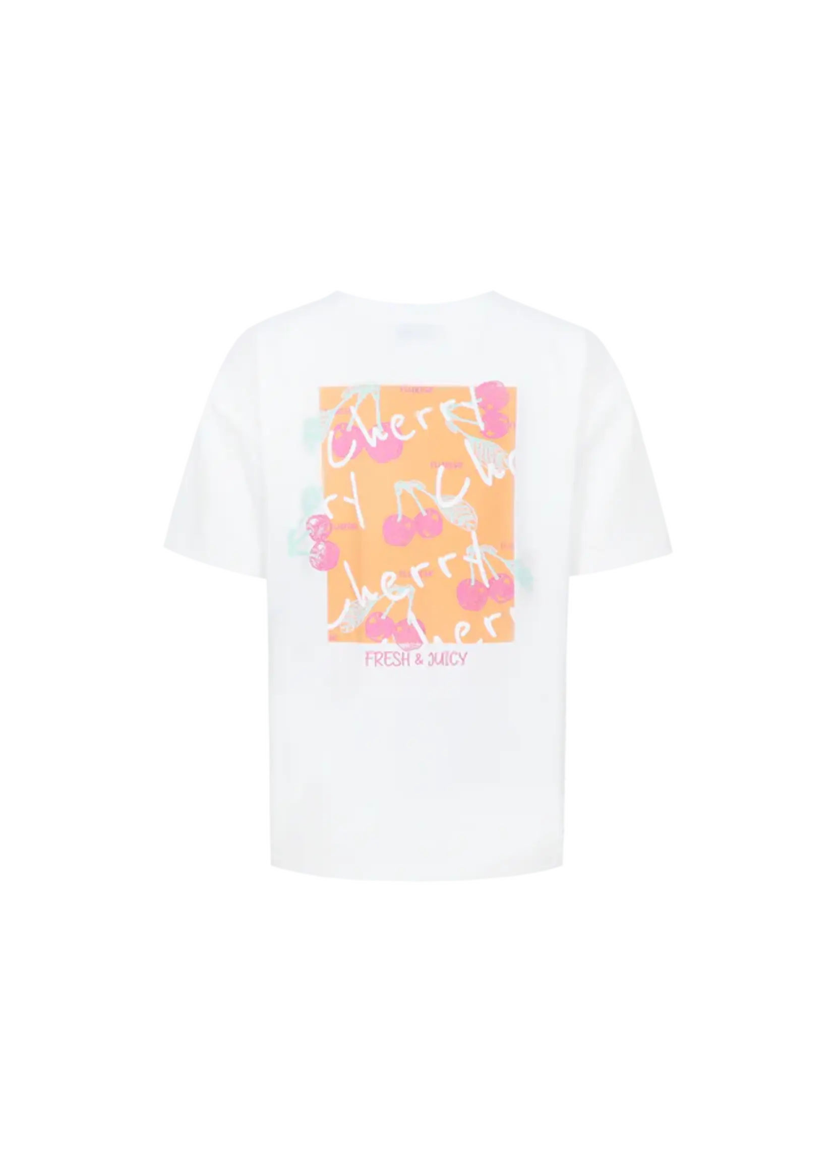 FLURESK Danay T-shirt Offwhite/Saffron Orange
